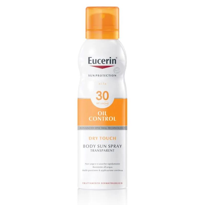 Eucerin Oil Control Sun Spray Dry Touch SPF30 protezione solare tocco secco 200ml-1