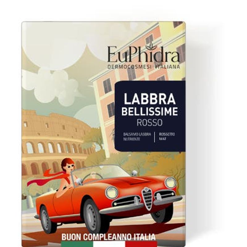 Euphidra Labbra Bellissime Rossetto Mat + Balsamo Labbra 02 Rosso-1