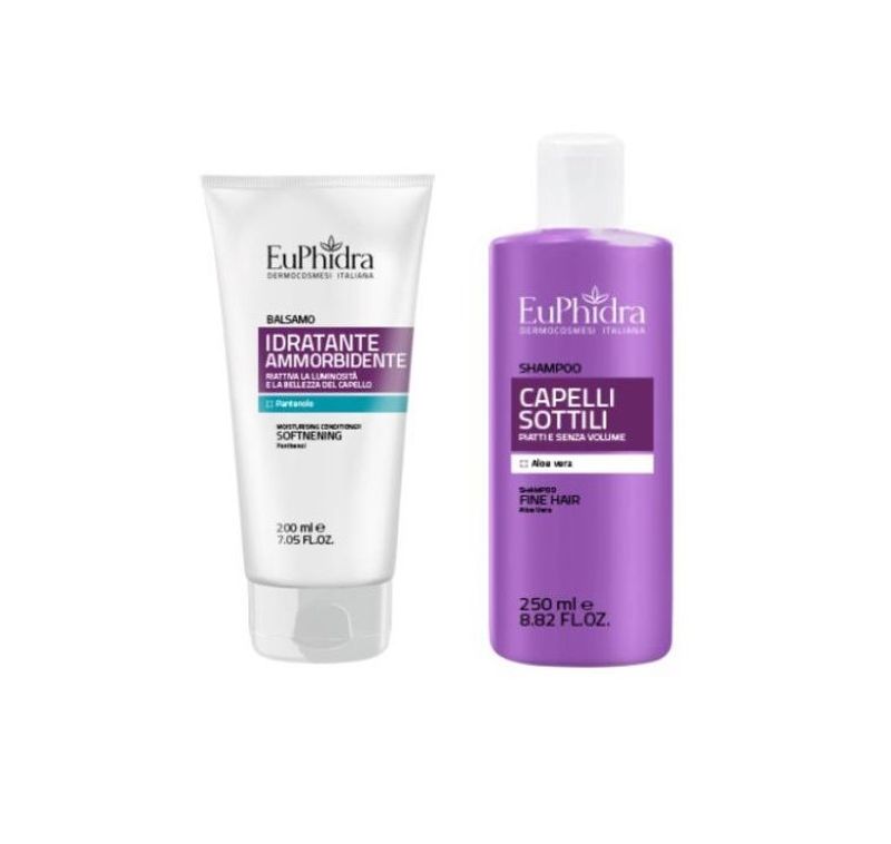 Euphidra Trattamento capelli sottili shampoo 250ml+ balsamo idratante 200ml-1