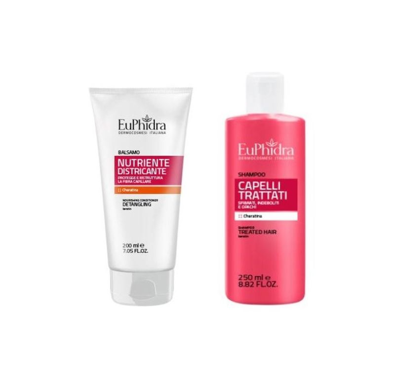 Euphidra Trattamento capelli trattati shampoo 250ml+ balsamo nutriente districante 200ml-1