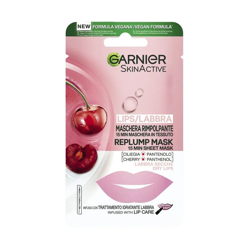 Garnier SkinActive maschera in tessuto rimpolpante labbra 1 pezzo-1