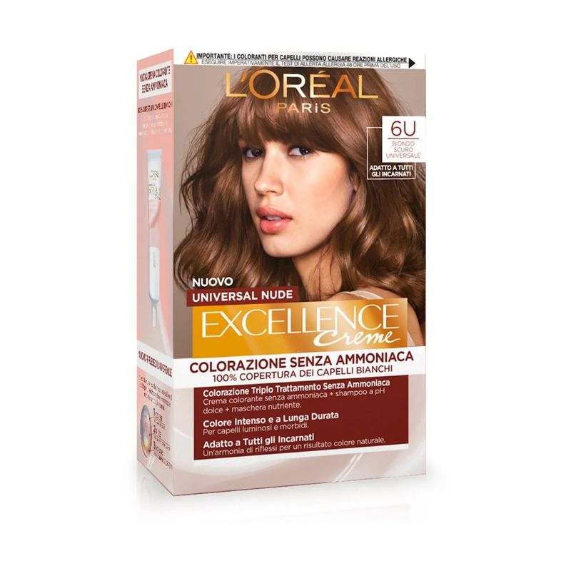 L'Oréal Paris Kit Excellence Universal Nude colorazione permanente 6U Biondo Scuro Universale-1