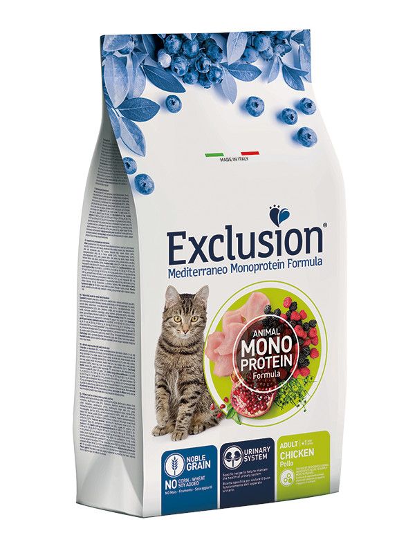Exclusion Mediterraneo Monoprotein Noble Grain Crocchette Pollo Gatti Adulti Sacco 300g-1