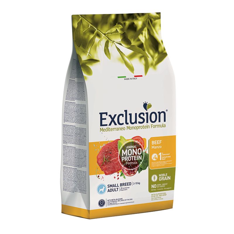 Exclusion Mediterraneo Monoprotein Formula Noble Grain Beef Crocchette Con Manzo Per Cani Adulti Tag-1