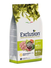 Exclusion Mediterraneo Monoprotein Noble Grain Crocchette Pollo Cani Adulti Taglia Media Sacco 12kg-1