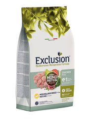 Exclusion Mediterraneo Monoprotein Noble Grain Crocchette Pollo Cani Adulti Sacco 3kg-1