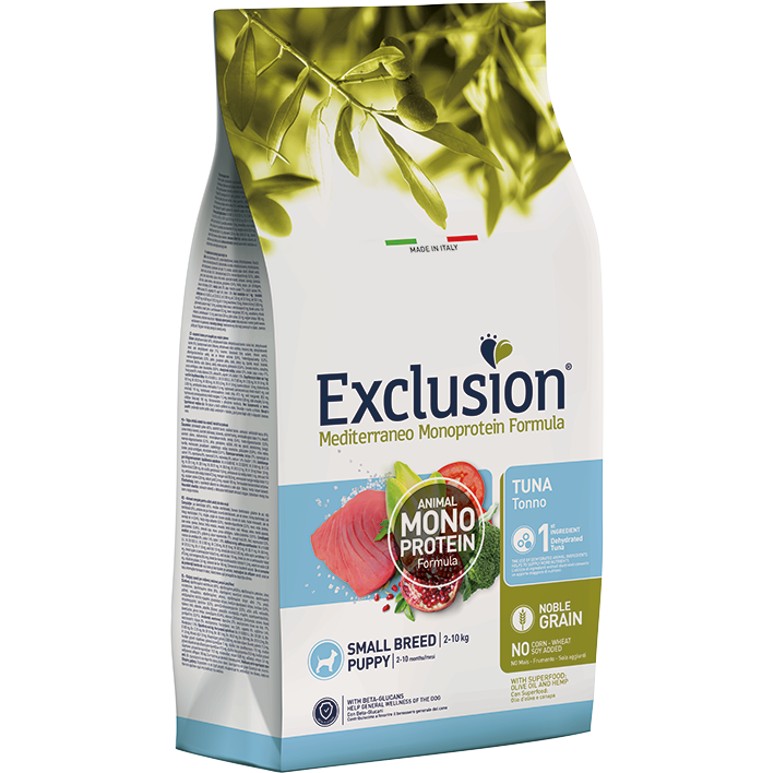 Exclusion Maditerraneo Monoprotein Noble Grain Crocchette Al Tonno Per Cuccioli Taglia Piccola 2kg-1