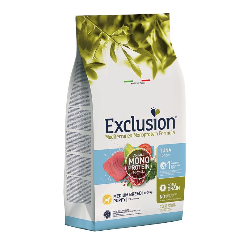 Exclusion Mediterraneo Monoprotein Formula Noble Grain Tuna Crocchette Con Tonno Per Cuccioli Taglia-1