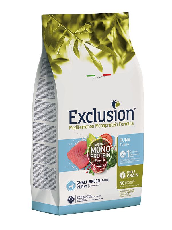Exclusion Mediterraneo Monoprotein Noble Grain Crocchette Tonno Per Cuccioli Sacco 500g-1