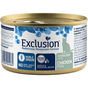Exclusion Mediterraneo Monoprotein Noble Grain Umido Pollo Gatti Sterilizzati +7Anni Lattina 85g-1
