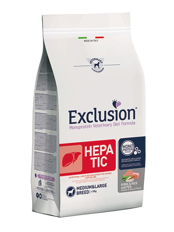 Exclusion Monoprotein Veterinary Diet Formula Hepatic Crocchette Suino/Riso/Piselli Cani Sacco 2kg-1