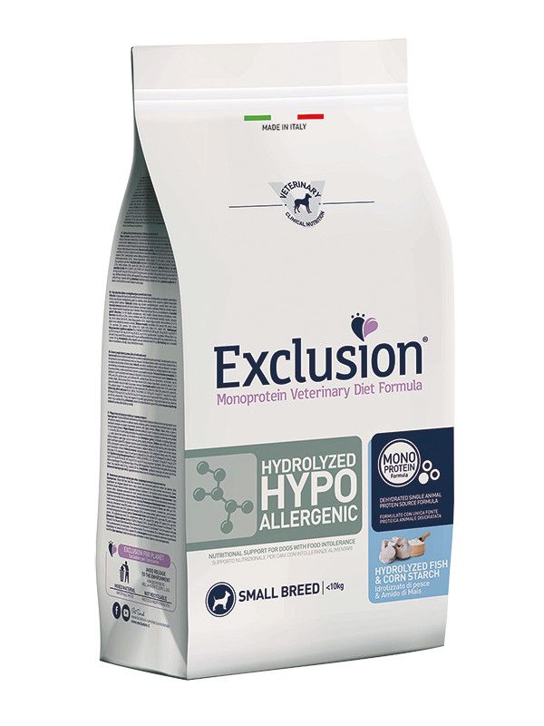 Exclusion Monoprotein Veterinary Diet Hydrolizer Hypoallergenic Crocchette Pesce/Mais Cani Sacco 2kg-1