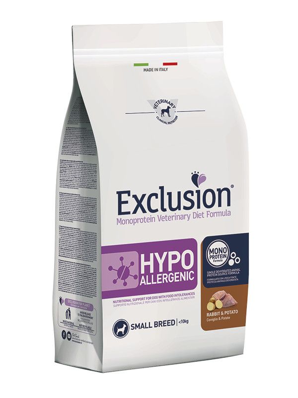 Exclusion Monoprotein Veterinary Diet Hypoallergenic Crocchette Coniglio/Patate Cani Sacco 2kg-1