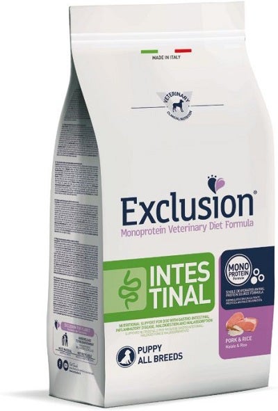 Exclusion Monoprotein Veterinary Diet Formula Intestinal Crocchette Suino/Riso Per Cani Sacco 12kg-1