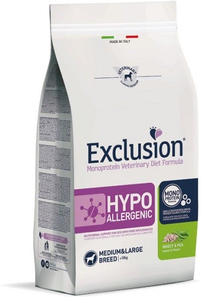 Exclusion Monoprotein Veterinary Diet Formula Hypoallergenic Crocchette Insetti/Piselli Per Cani Tag-1