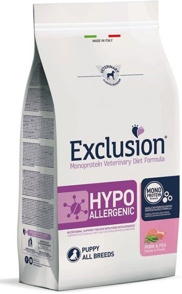Exclusion Monoprotein Veterinary Diet Formula Hypoallergenic Crocchette Suino/Piselli Per Cuccioli S-1