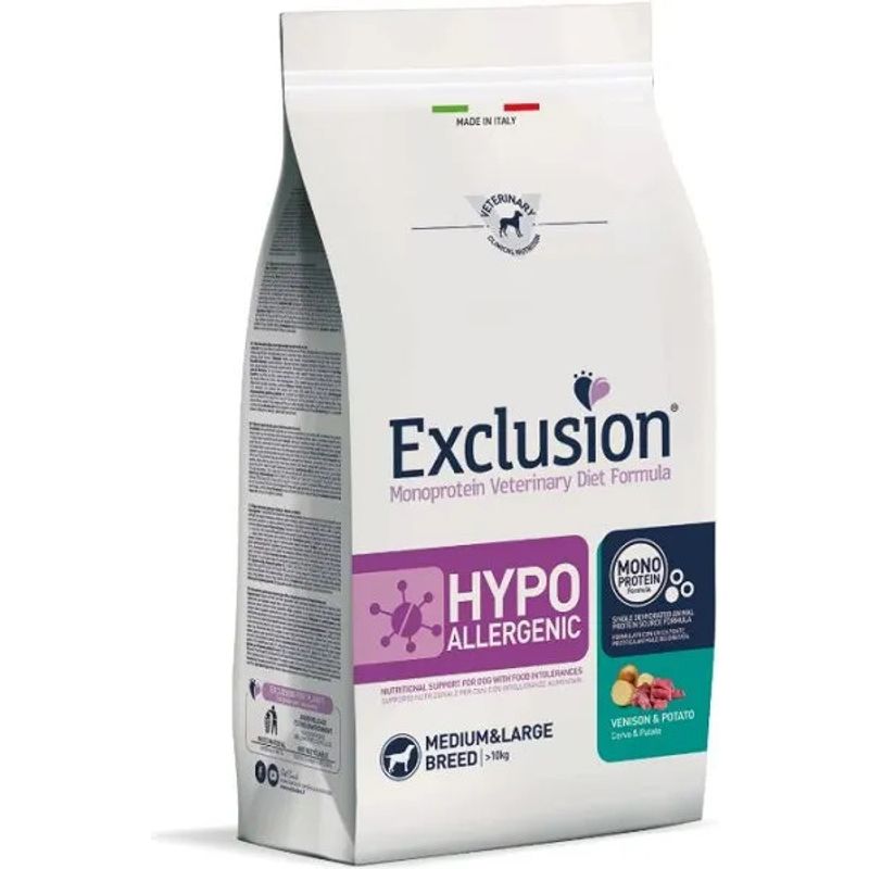 Exclusion Monoprotein Veterinary Diet Formula Hypoallergenic Crocchette Cervo/Patate Cani Sacco 12kg-1
