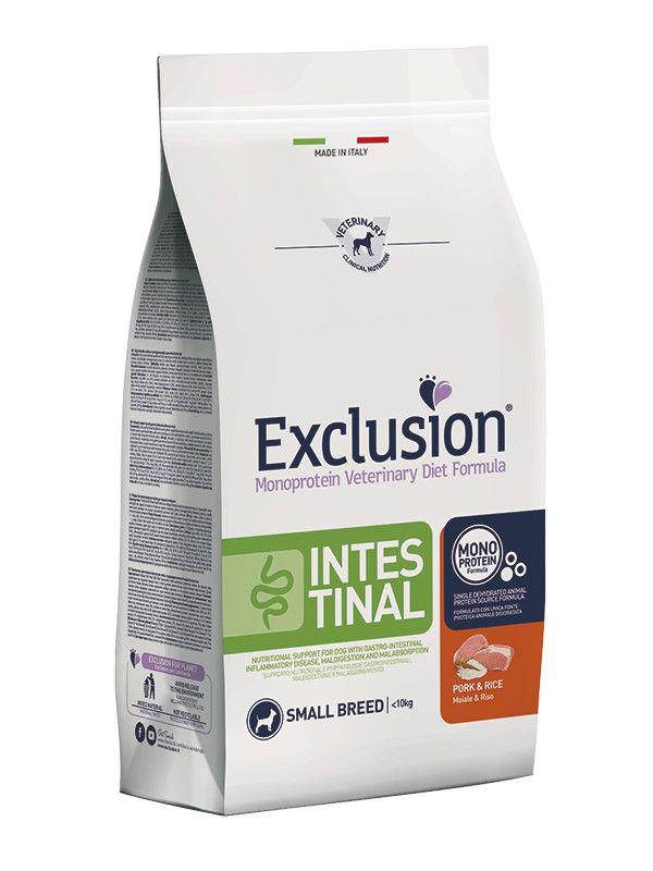 Exclusion Monoprotein Veterinary Diet Formula Intestinal Crocchette Suino/Riso Cani Sacco 2kg-1