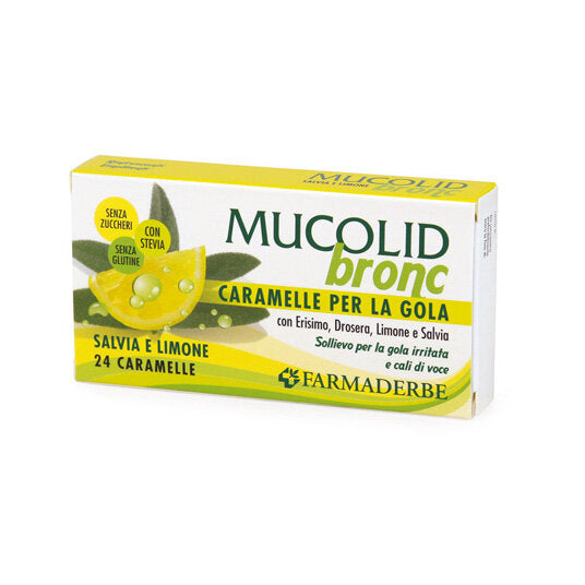 Farmaderbe Caramelle Mucolid Bronc salvia e limone 24 pezzi-2