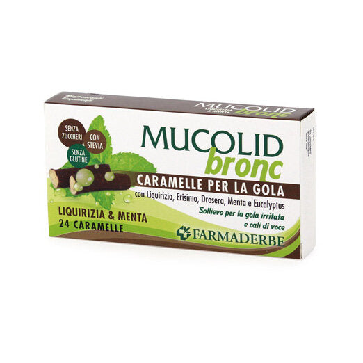 Farmaderbe Caramelle Mucolid Bronc liquirizia e menta 24 pezzi-2