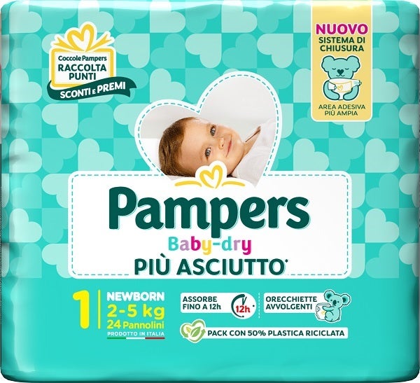 Pampers Baby Dry Pannolino Newborn 24 Pezzi-1