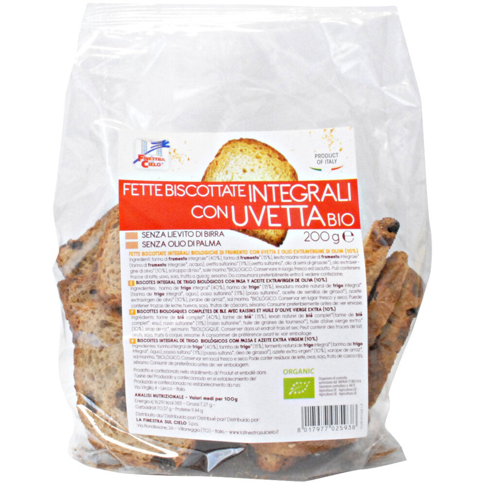 Fette Biscottate integrali con uvetta bio 200g-2