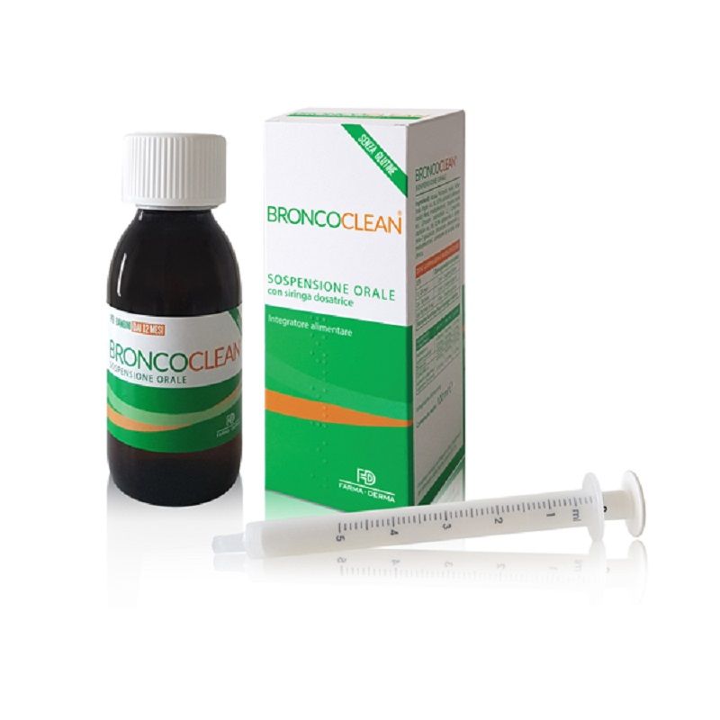 Farma-Derma Broncoclean Sospensione Orale favorisce la fluidità delle mucose nei bambini 100ml gusto-1