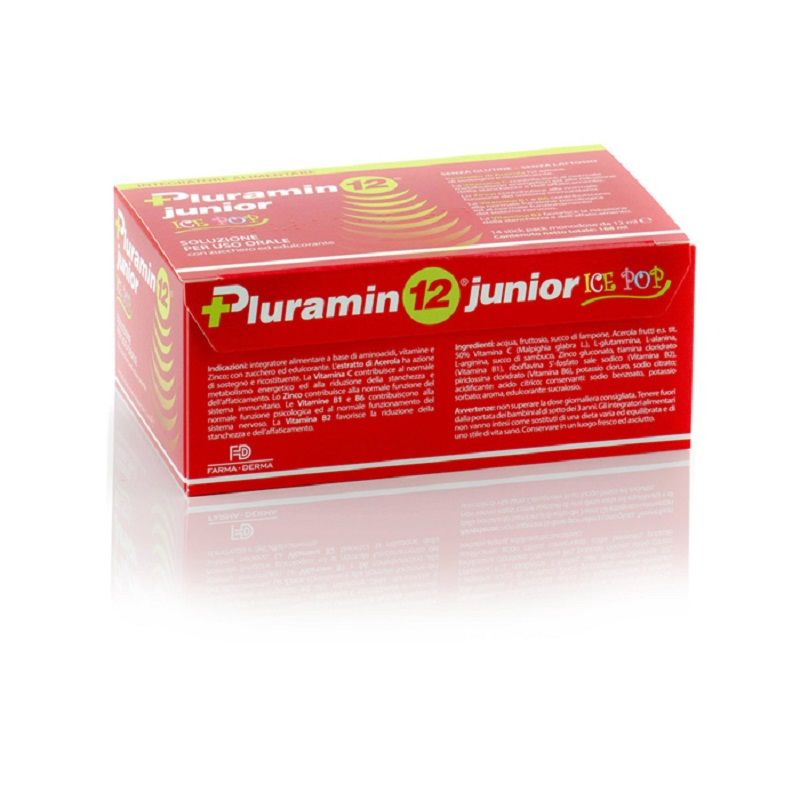 Farma-Derma Pluramin 12 Junior ice pop riduce stanchezza e affaticamento per bambini 14 stick-1