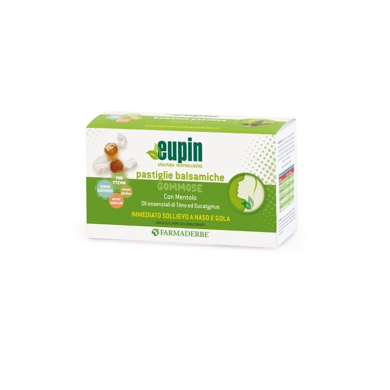 Farmaderbe Eupin Pastiglie Balsamiche per il benessere di naso e gola 80g-1