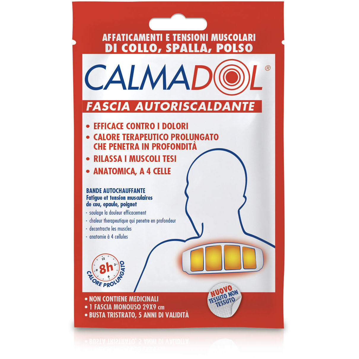 Calmadol Fasce Autoriscaldanti Collo-Spalla-Polso 1 fascia monouso 29x9cm-2