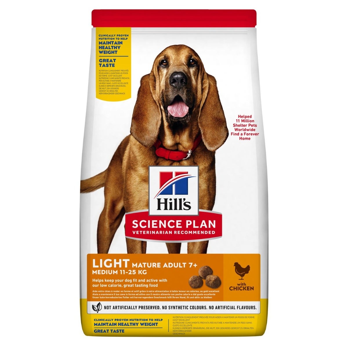 Hill's Science Plan Light Mature 7+ Anni Crocchette Pollo Per Cani Di Taglia Media Sacco 12kg-1