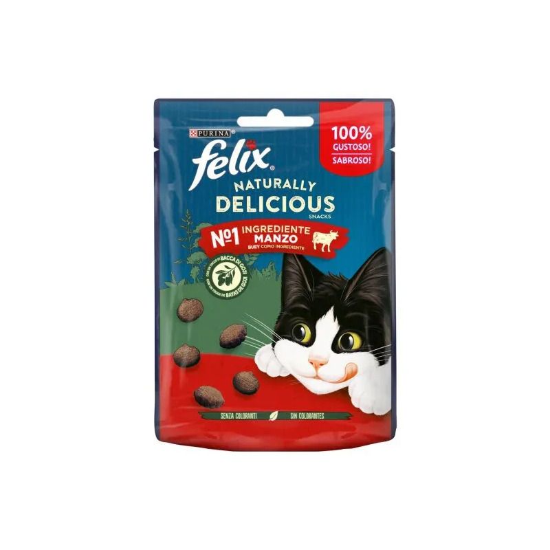 Purina Felix Naturally Delicious Gusto Manzo Cibo Umido Gatti Adulti Busta 50g-1