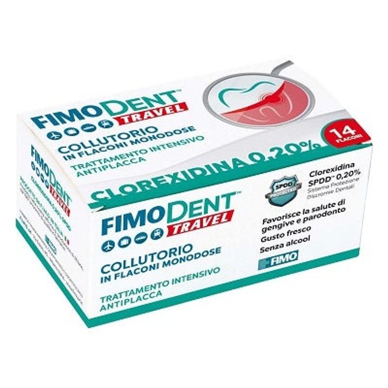 Fimodent Travel 0.20% Clorexidina Collutorio 14 Flaconcini Monodose-1