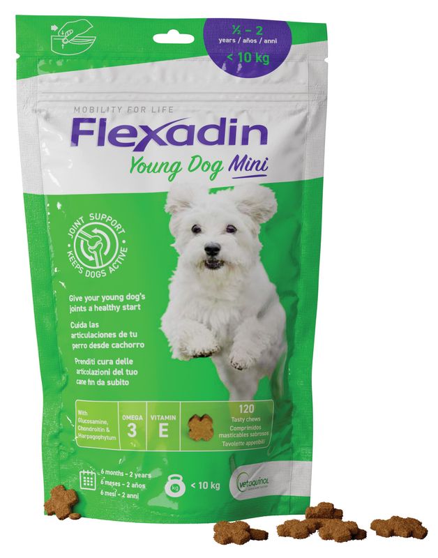 Flexadin Young Mangime Complementare Articolazioni Cani Giovani Taglia Mini 120 Tavolette-1