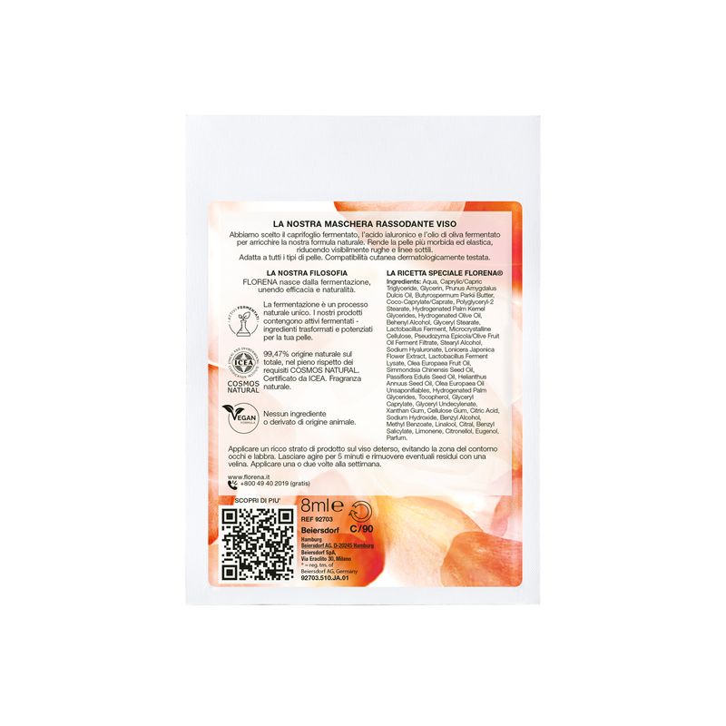 Florena Maschera Rassodante Viso Naturale con Caprifoglio fermentato 8ml-2