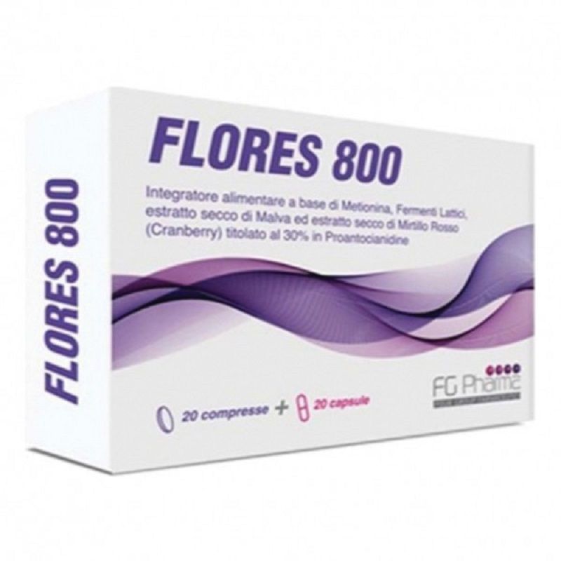 Flores 800 benessere delle vie urinarie con fermenti lattici 20 compresse + 20 capsule-1