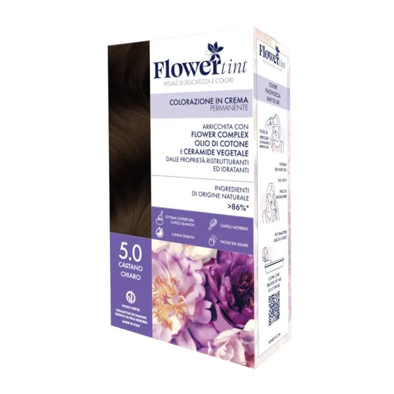 Flowertint colorazione in crema permanente per capelli n.5.0 Castano Chiaro-1
