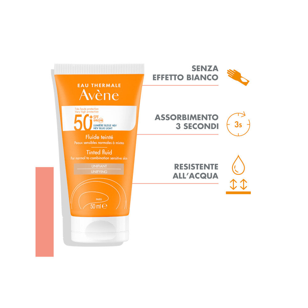 Avène Fluido Colorato SPF 50+ Solare Viso 50ml-2