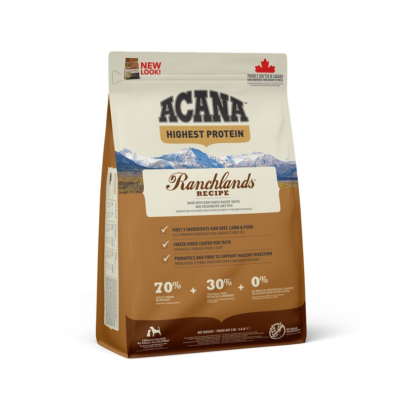 Acana Cane Ranchlands Highest Protein Crocchette Manzo e Agnello Sacco 2Kg-1