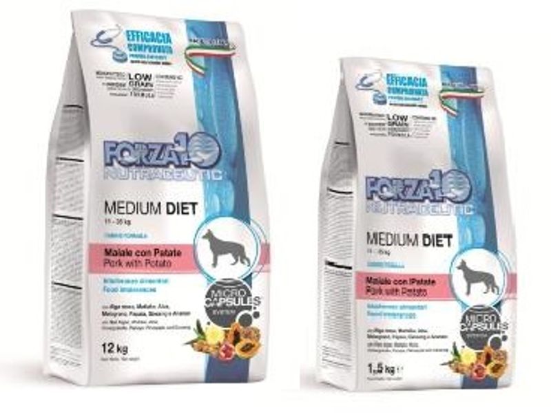 Forza 10 Medium Diet Maiale Con Patate Cibo Secco Per Cani Taglia Media Sacco 12 Kg-1