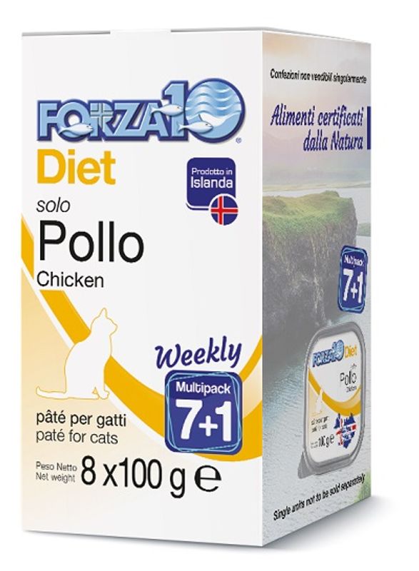 Forza10 Solo Diet Pollo Paté Per Gatti Adulti Vaschetta 100g-1