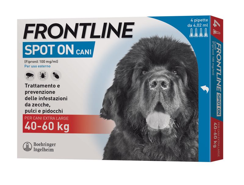 Frontline Spot-On Cani Antiparassitario Per Cani Extra Large Da 40-60kg 4 Pipette Da 4,02ml-1
