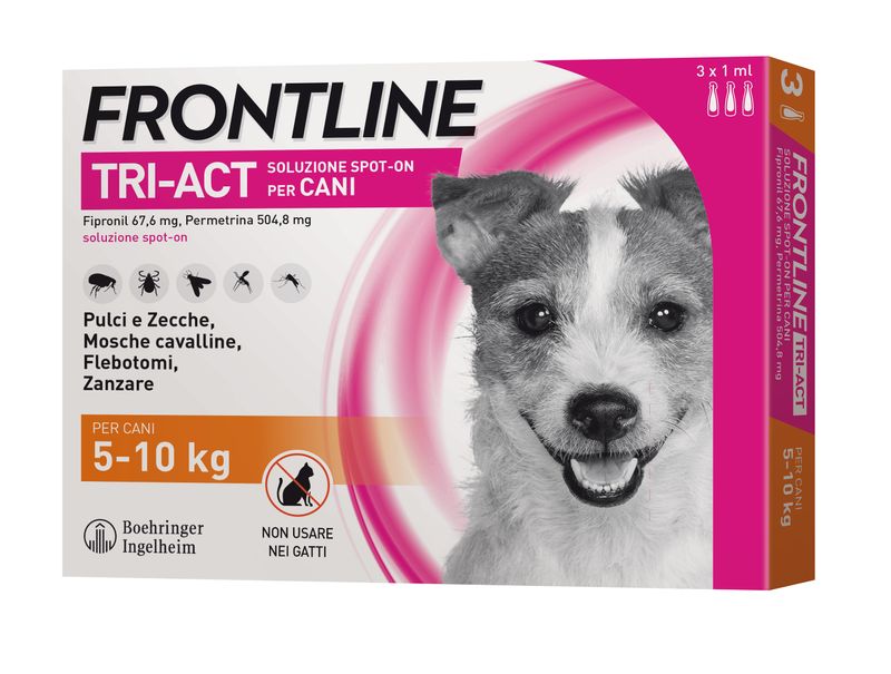 Frontline Tri-Act antiparassitario per Cani 5-10 Kg 3 fiale-1