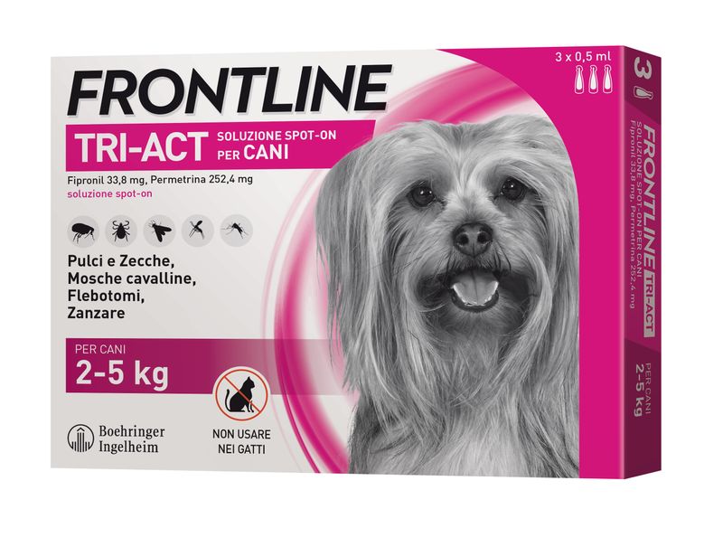 Frontline Tri-Act antiparassitario per Cani 2-5 Kg 3 fiale-1