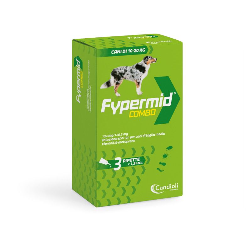 Fypermid Combo 134 mg/120,6 mg Soluzione Spot-On Per Cani Taglia Media 3 Pipette Da 1,34 ml-1