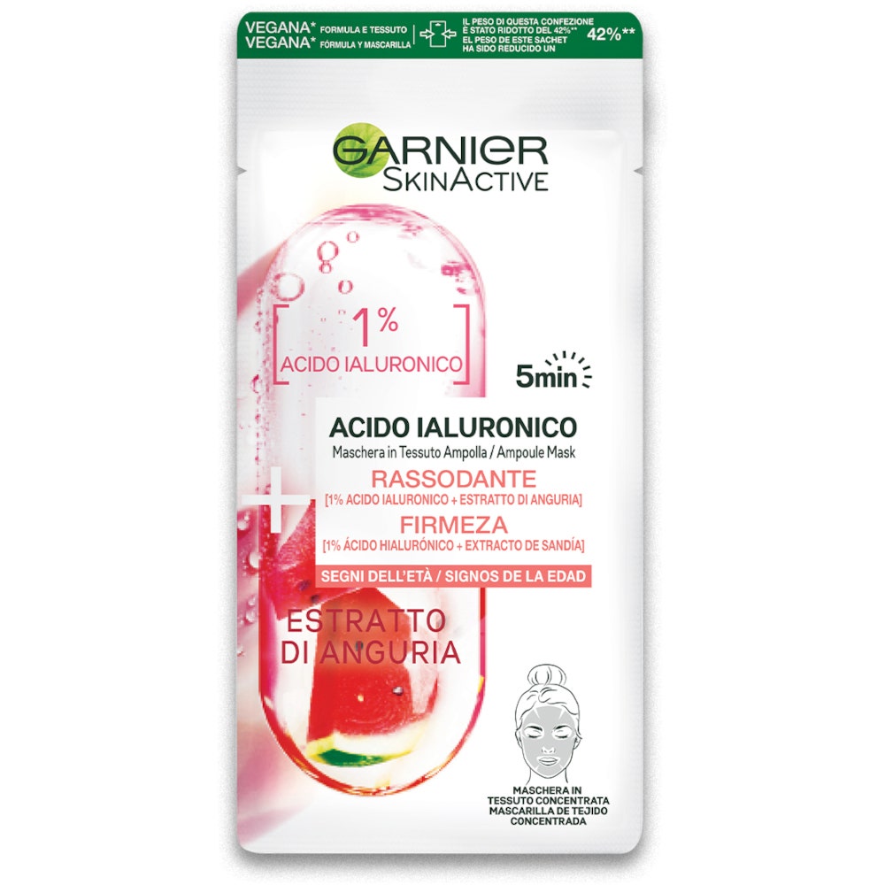 Garnier Maschera In Tessuto Ampolla Rassodante Estratto Di Anguria/Acido Ialuronico 15g-1