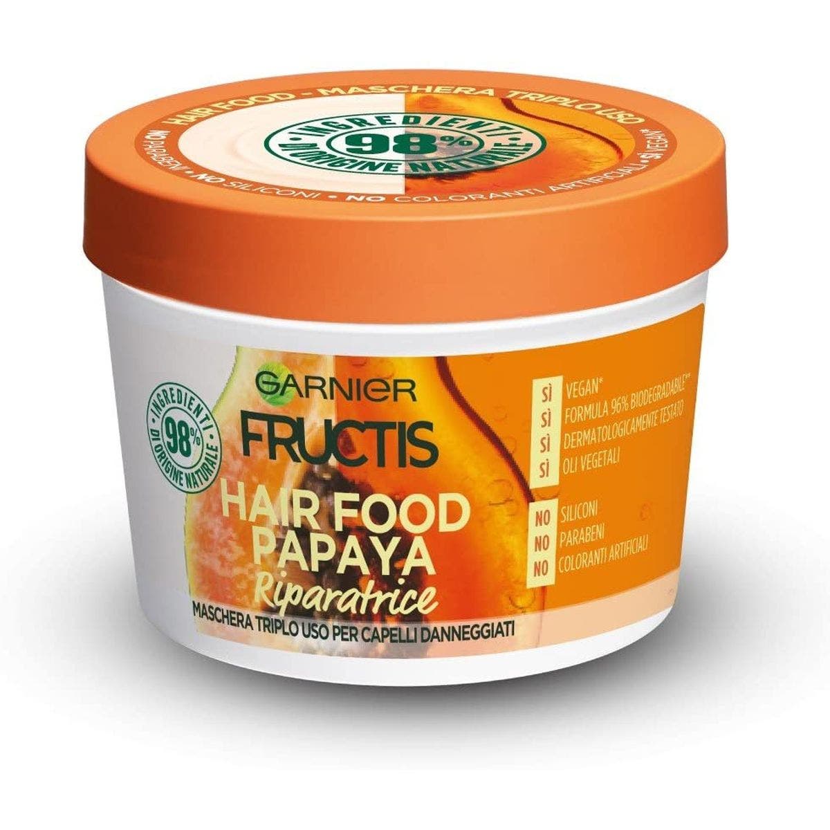 Garnier Fructis Hair Food Maschera Riparatrice Formula Vegana Papaya 390ml-1