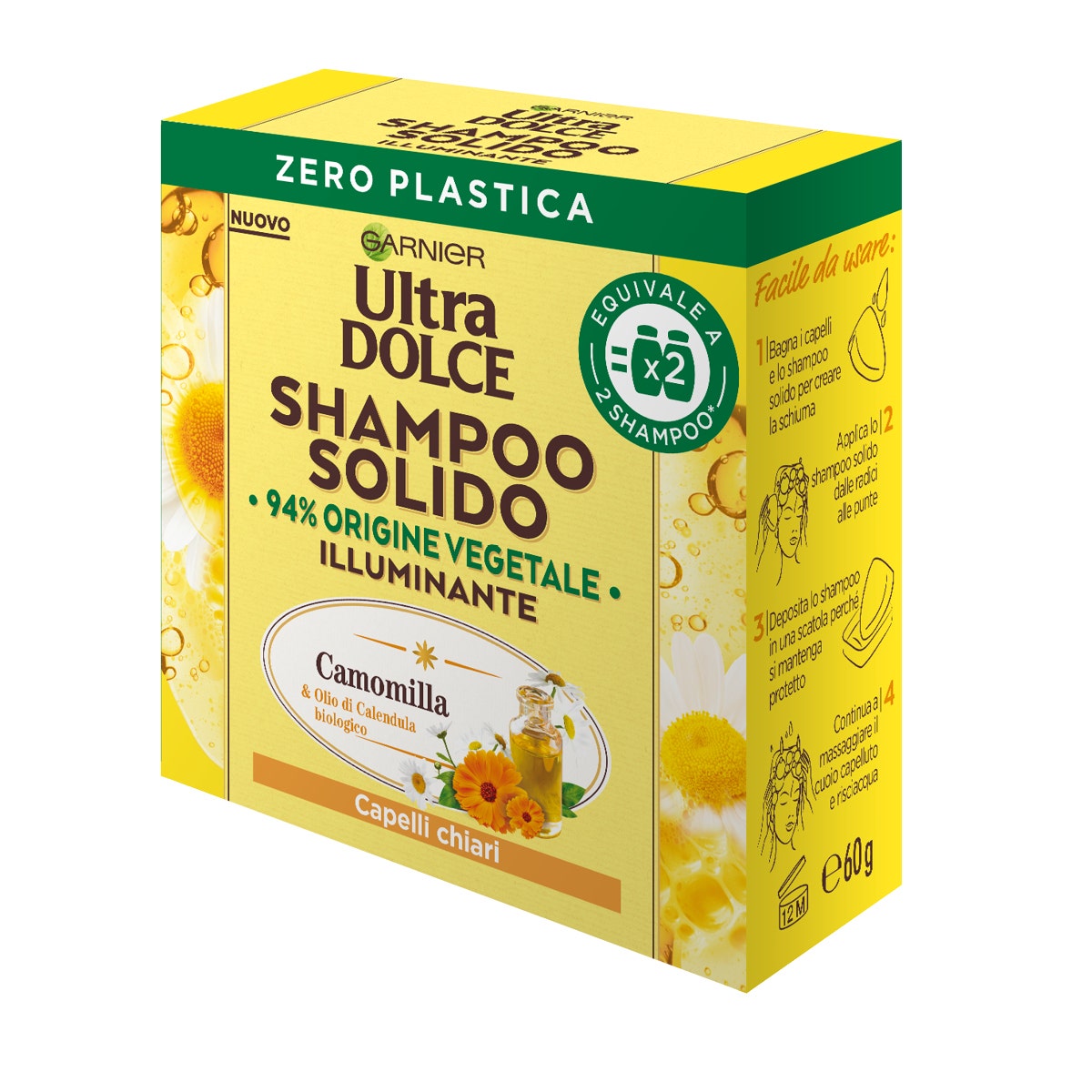 Garnier Ultra Dolce Shampoo Solido Illuminante Camomilla/ Miele 60g-1
