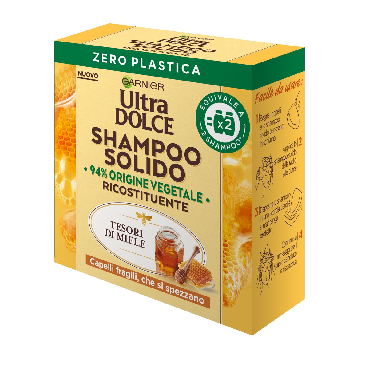 Garnier Ultra Dolce Shampoo Solido Ricostituente Miele/Cera D'Api 60g-1