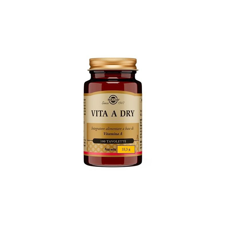 Solgar Vita A Dry integratore alimentare 100 tavolette-1